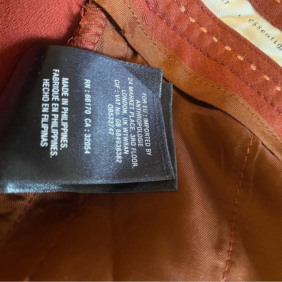 Anthropologie The Essential Culotte Wide Leg Capris Wine Red Size 0 - Picture 11 of 12